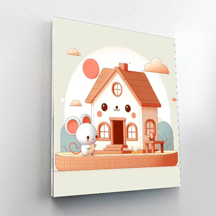 Curious Mouse's House Adventure Paint By Color