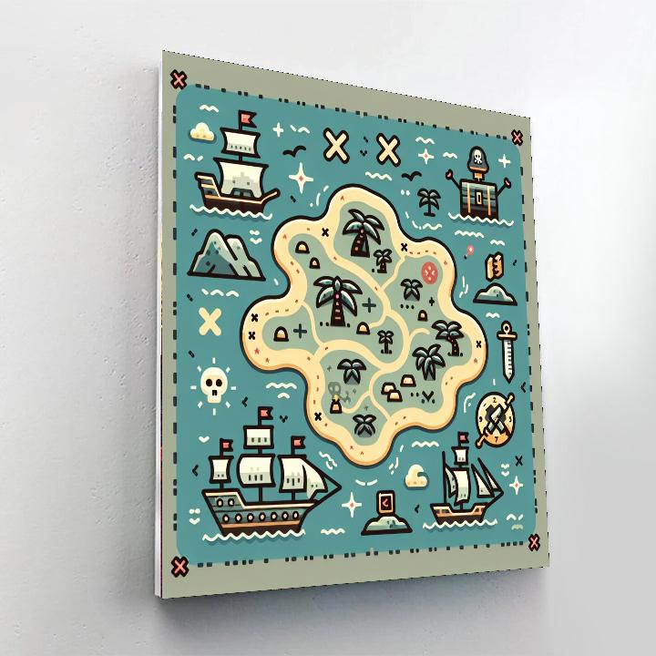 Mischievous Pirate's Map Painting By Numbers Kit