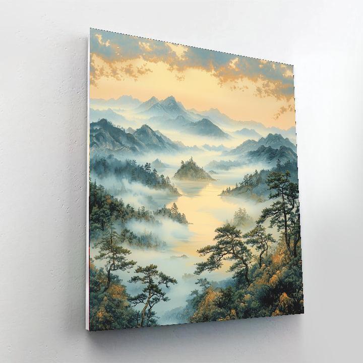 Hiroshige Inspired Whispers Of The Misty Mountains  Painting Number Kit