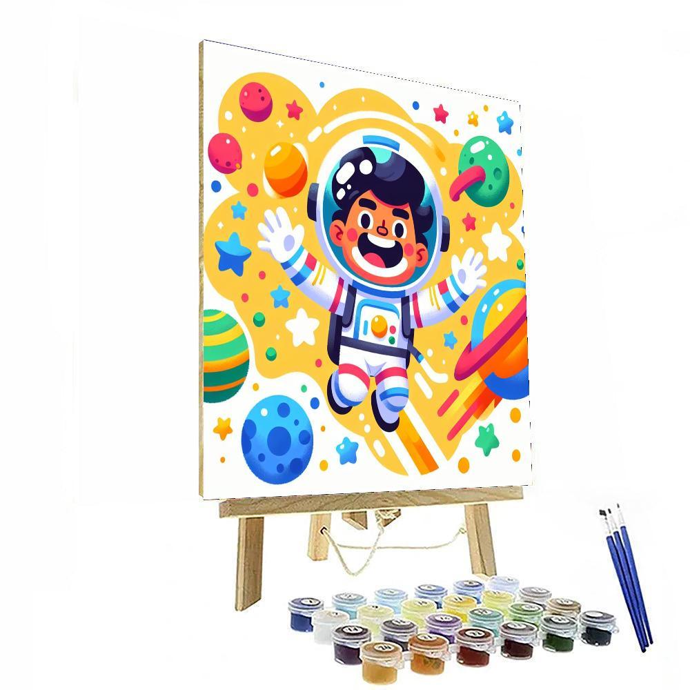 Space Adventure With Friendly Astronauts Paint By Color