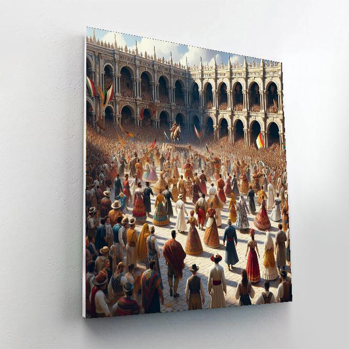 Renaissance Piazza Festivity Paint By Color