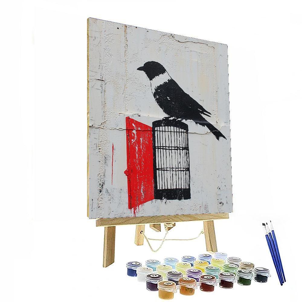Banksy Inspired Fragile Freedom  Paint By Color