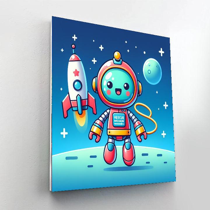 Galactic Robot Rescue Mission DIY Paint By Numbers