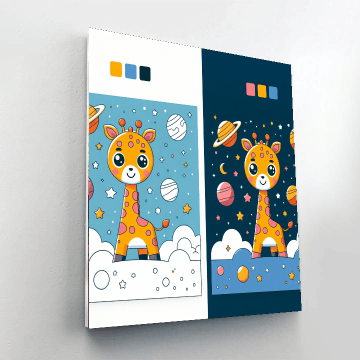 Space-exploring Giraffe Number Painting