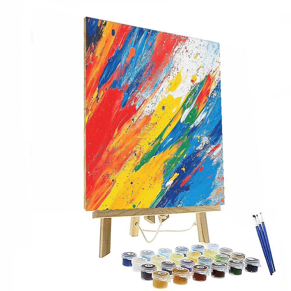 Pollock Inspired Abstract Color Explosion - DIY Painting By Numbers Kit