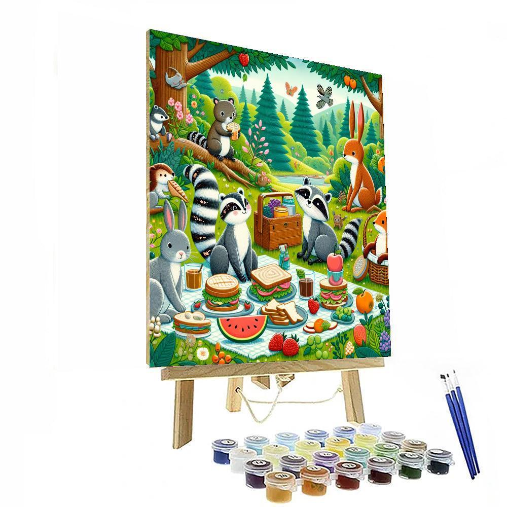 Forest Picnic Party Painting By Numbers Kit