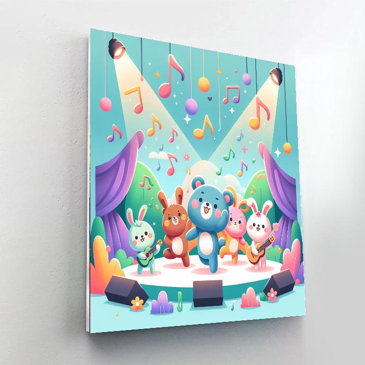 Dancing Animal Party Number Painting