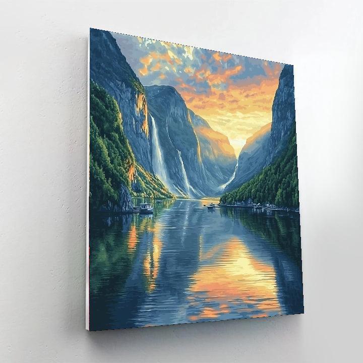 Fjord Cruise In Geirangerfjord Painting Number Kit