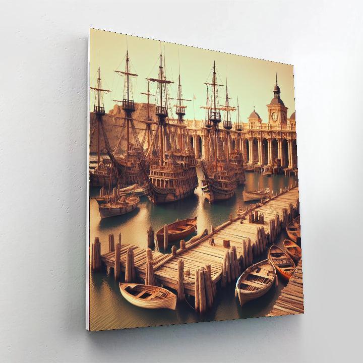 Historic Harbor Haven Paint By Numbers Art