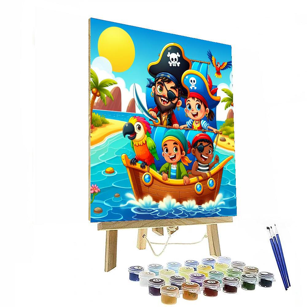 Playful Pirates At Sea Paint By Numbers Art