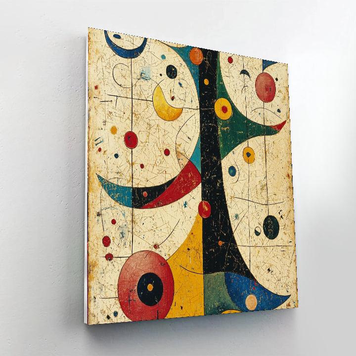 Joan Miró Inspired Whimsy Of The Unknown  Number Painting