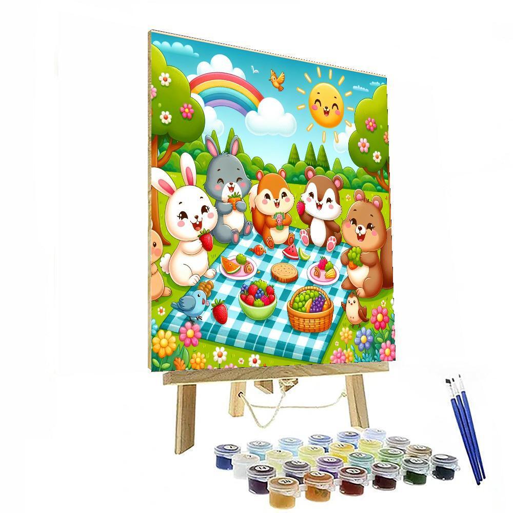Animal Friends' Summer Picnic Paint By Number