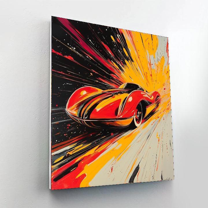 Giacomo Balla Inspired Modern Futurist Vehicle  DIY Paint By Numbers