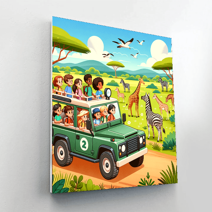 Wild Safari Ride DIY Paint By Numbers