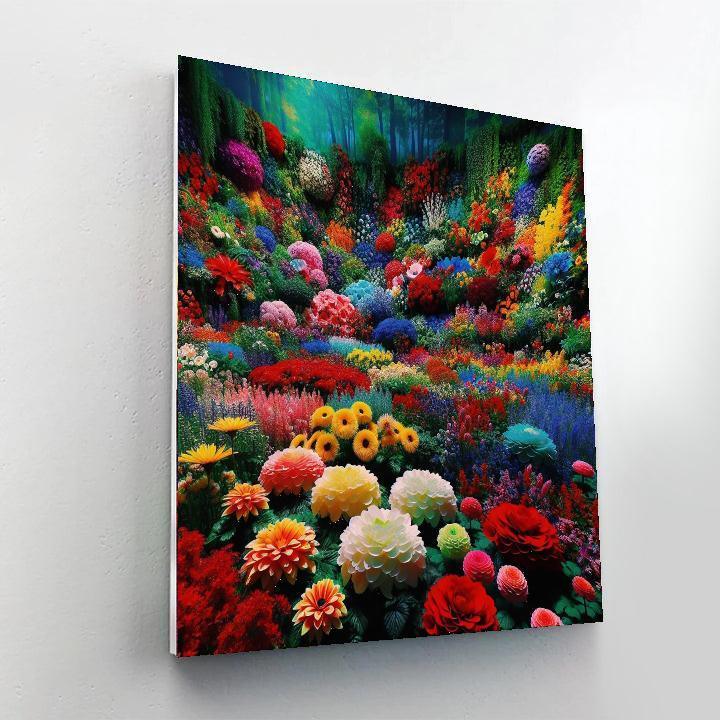 Vibrant Floral Fantasy Number Painting