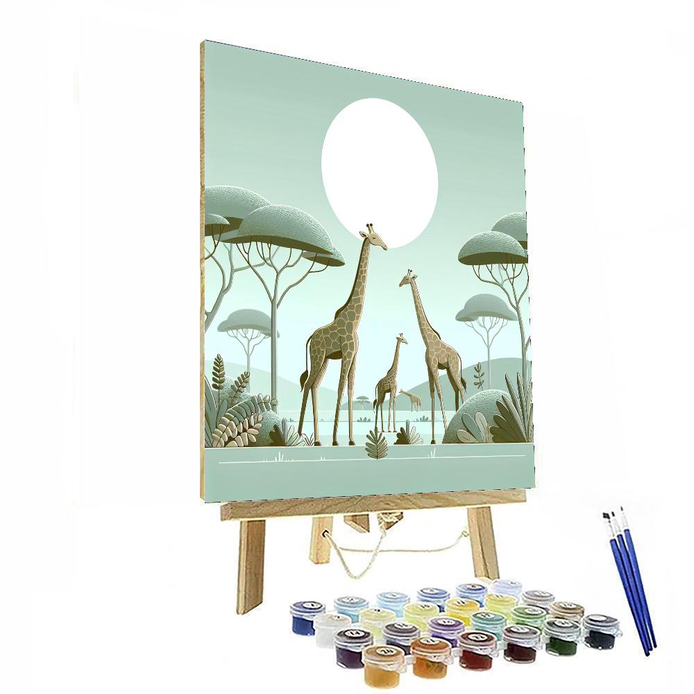 Gentle Giant Giraffes Painting Number Kit