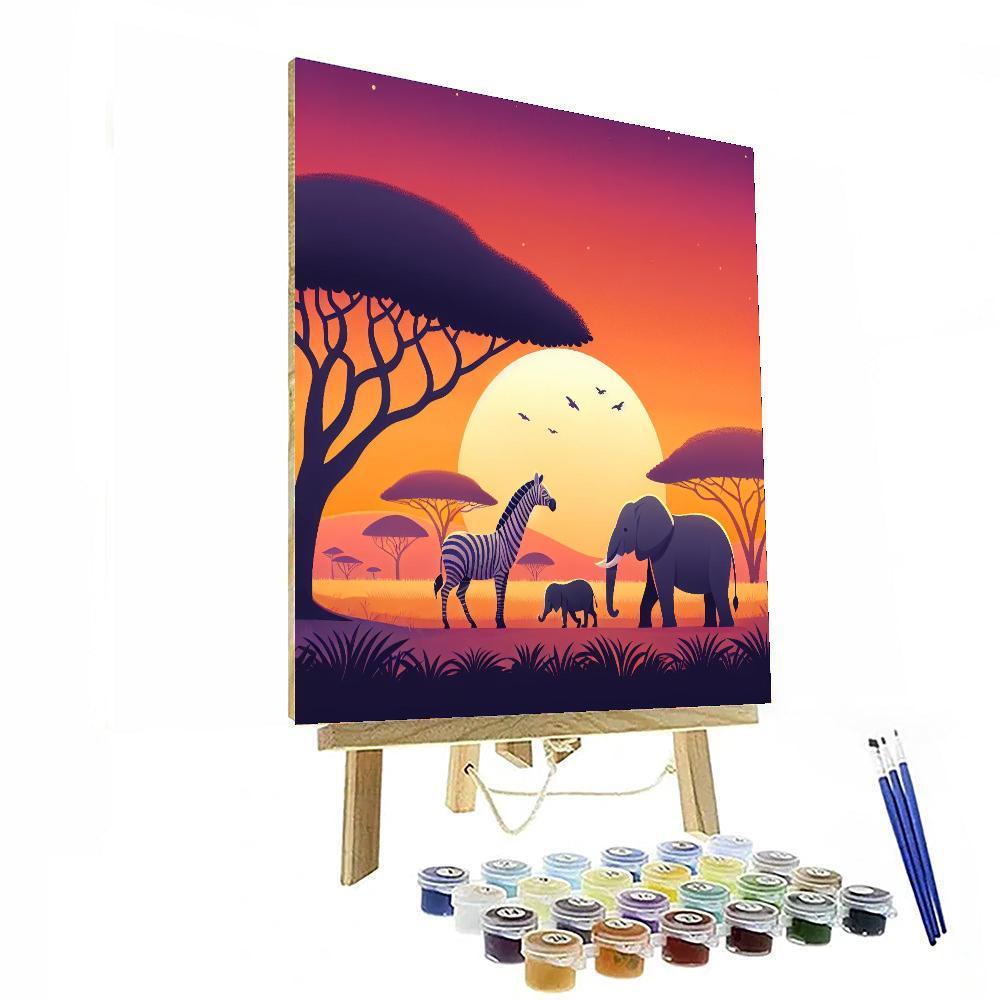 Sunset Savannah Spectacle Painting By Numbers Kit