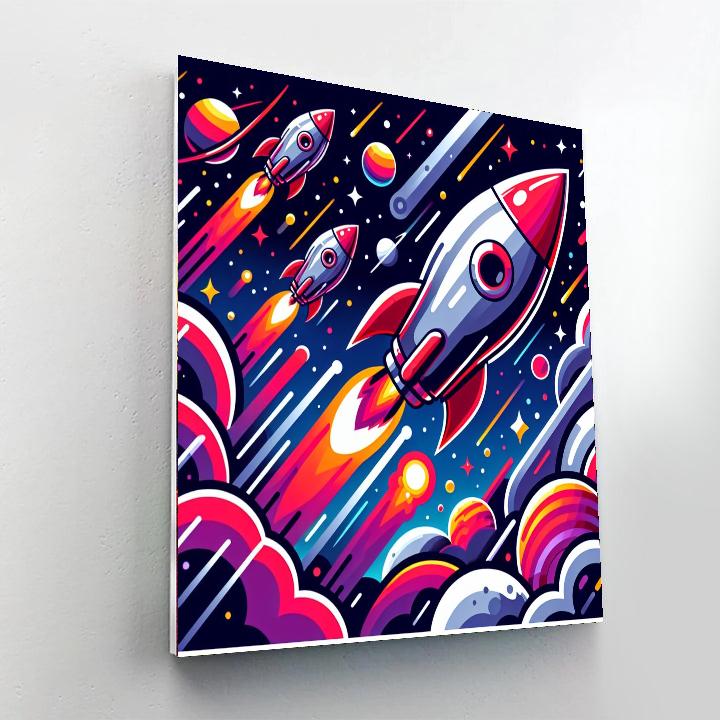 Space Rocket Racers Paint By Number