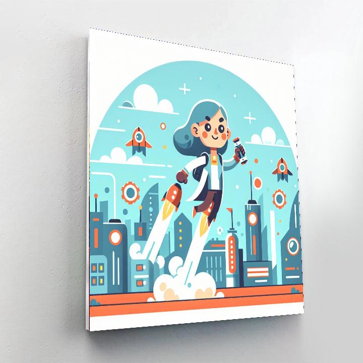 Futuristic Adventure Journey Painting Number Kit