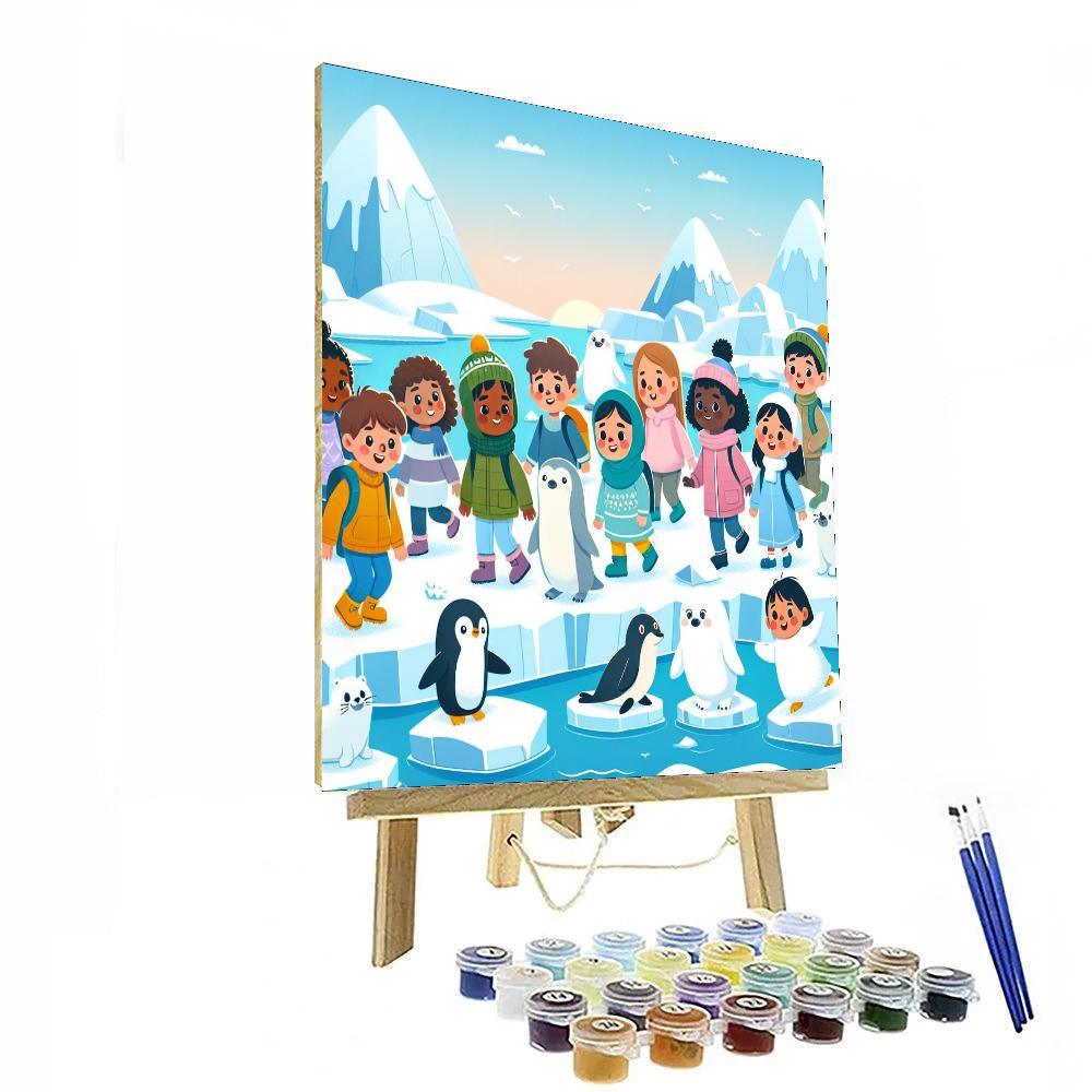 Polar Icecap Exploration Painting Number Kit