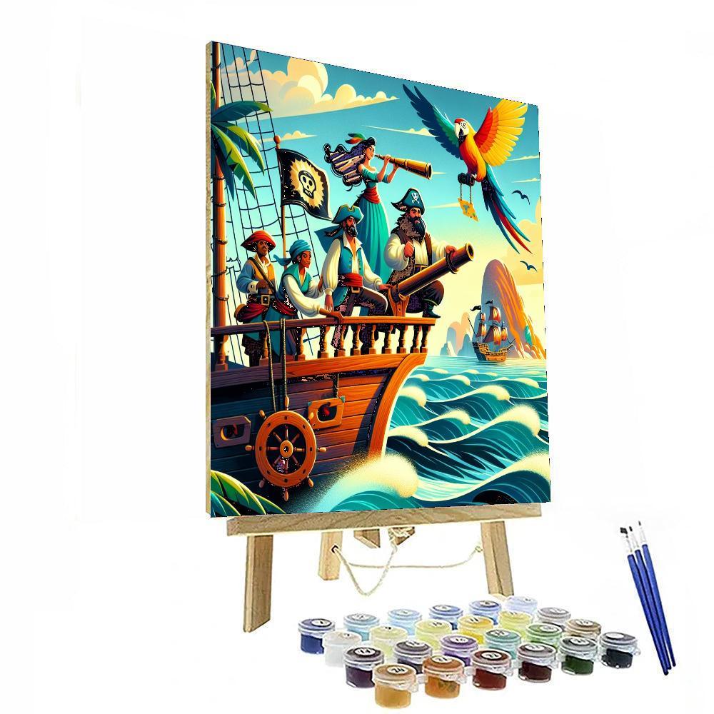 Pirate Ship Treasure Quest Paint By Color