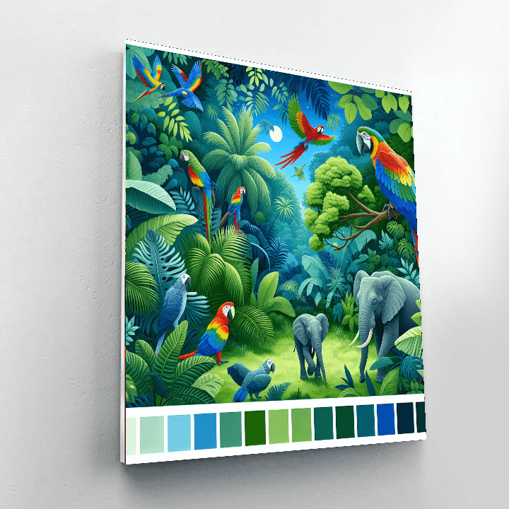 Fanciful Jungle Safari Number Painting