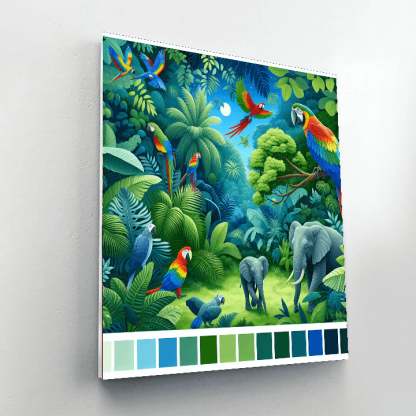 Fanciful Jungle Safari Number Painting