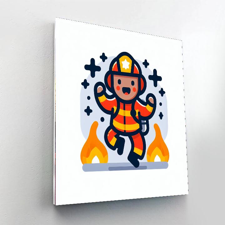 Dancing Firefighter DIY Paint By Numbers
