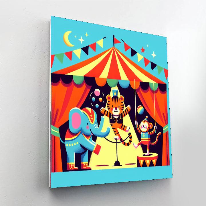 Giggling Circus Animals Numbered Painting Kits