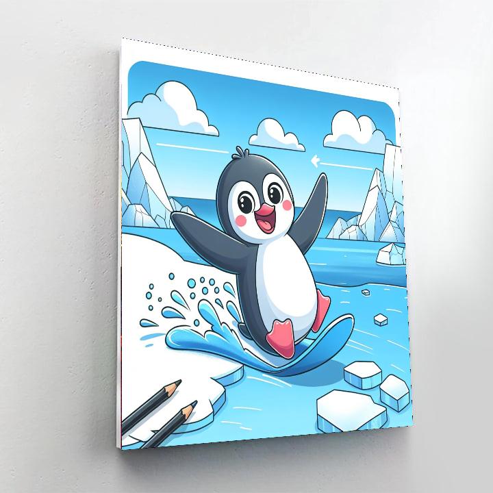 Purring Penguin Paint By Color