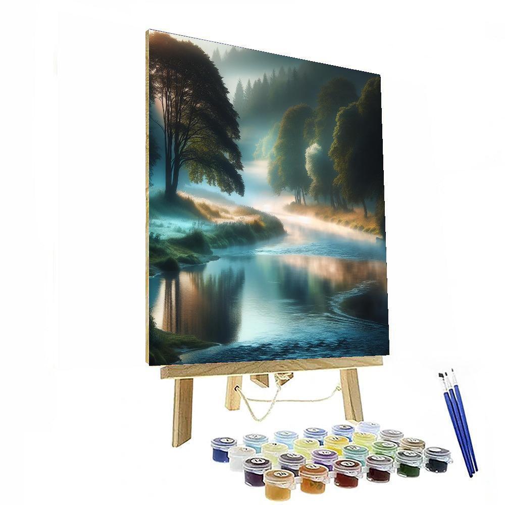 Misty Riverbank Calm DIY Paint By Numbers
