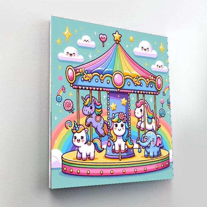 Rainbow Carousel Of Dreams Paint By Number