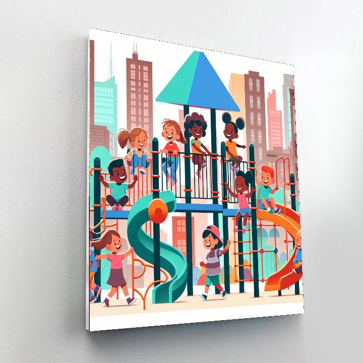 Busy Urban Playground Paint By Numbers Art