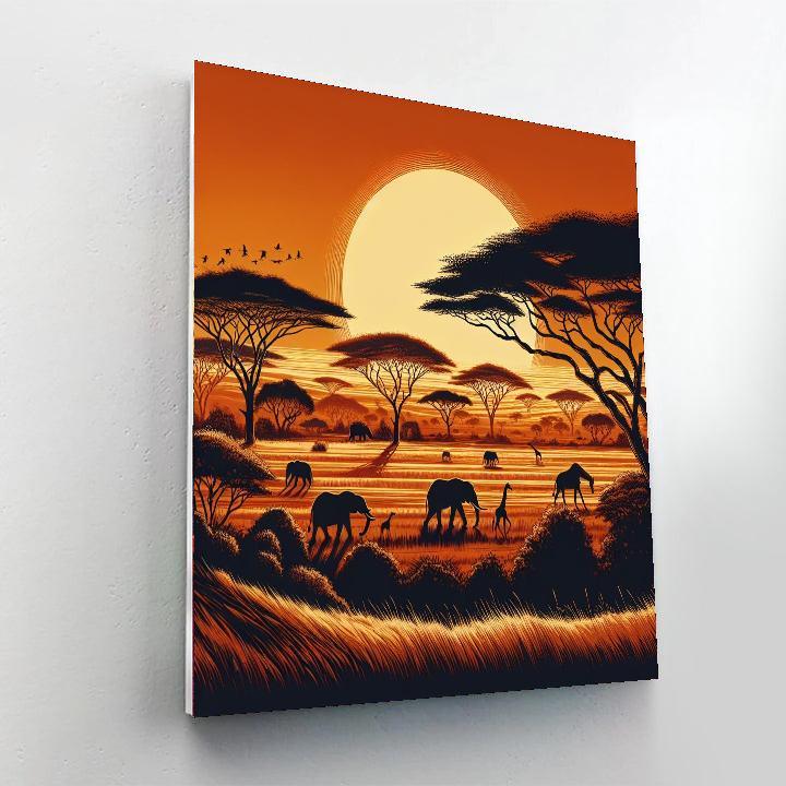 African Savannah Painting Number Kit