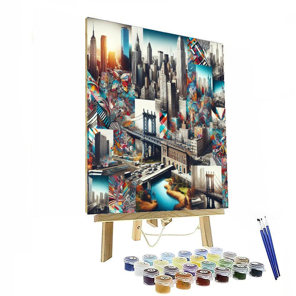 Dynamic Urban Collage Numbered Painting Kits