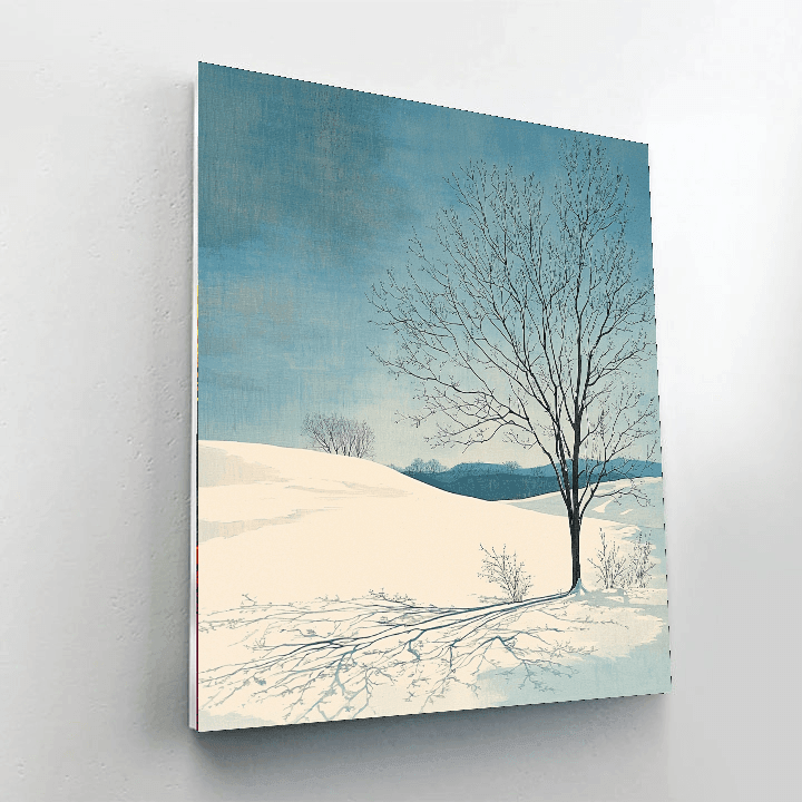 Utagawa Hiroshige Inspired Winter Solitude Refuge  Paint By Color