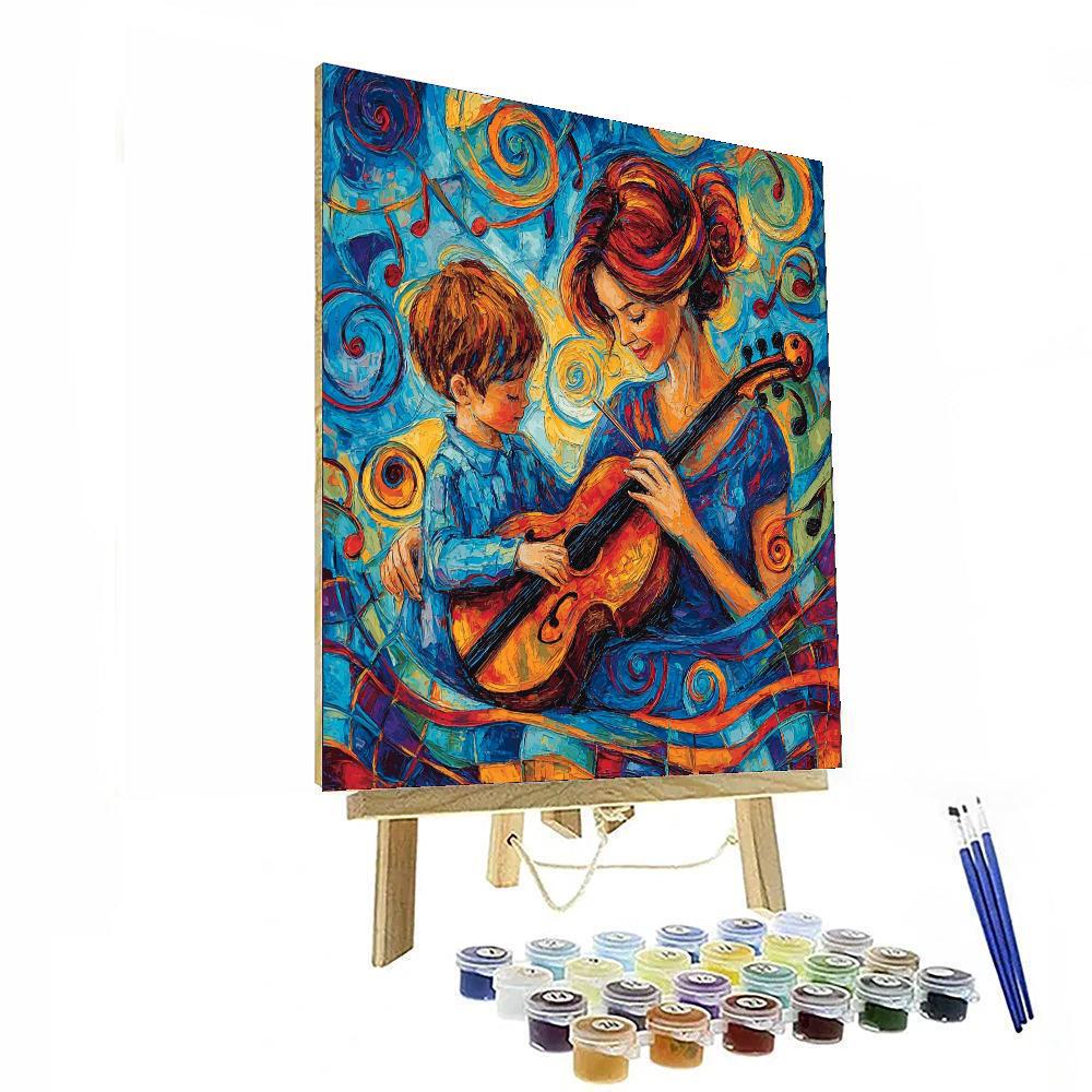 Mom And Child In Harmony Painting Number Kit