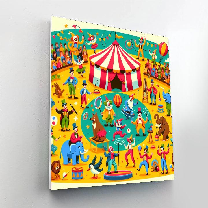 Festive Circus Celebration Number Painting