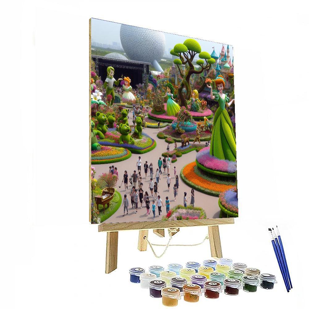 The Flower Festival Of Epcot Painting By Numbers Kit