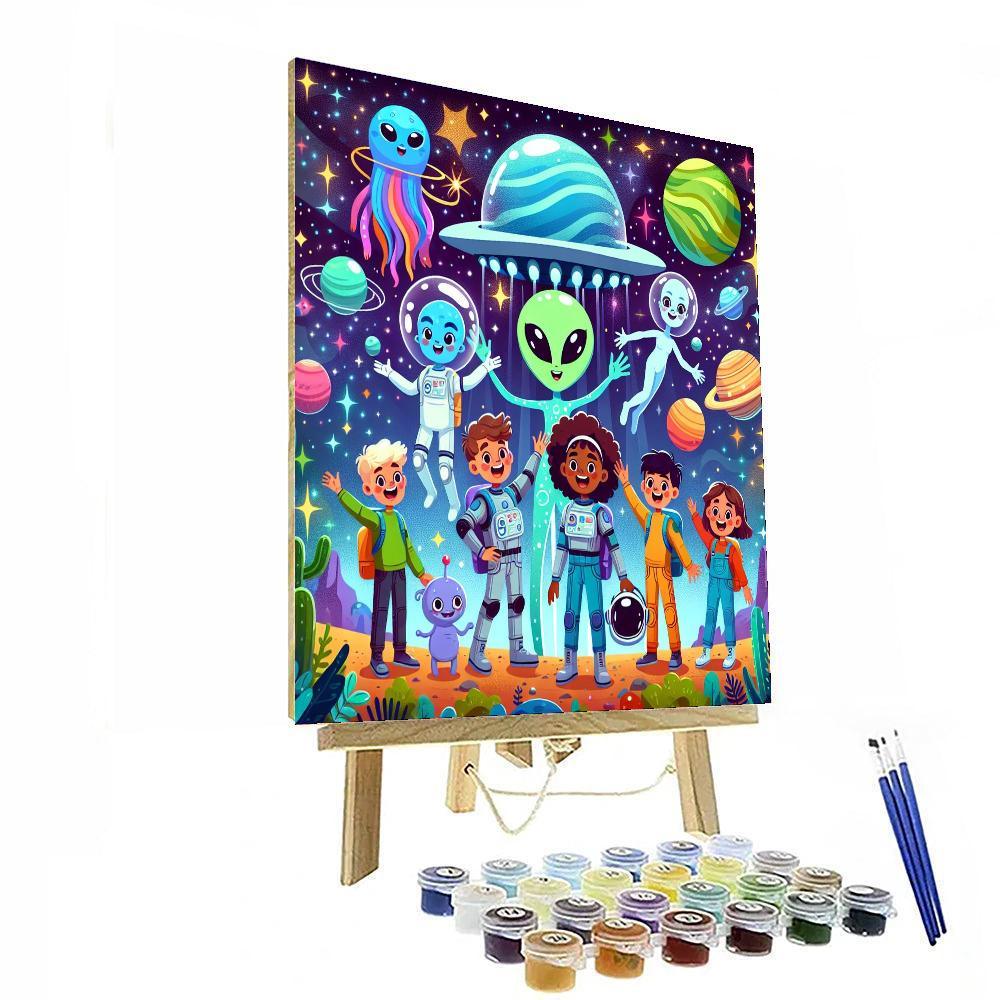 Galactic Adventure Squad Paint By Numbers Art