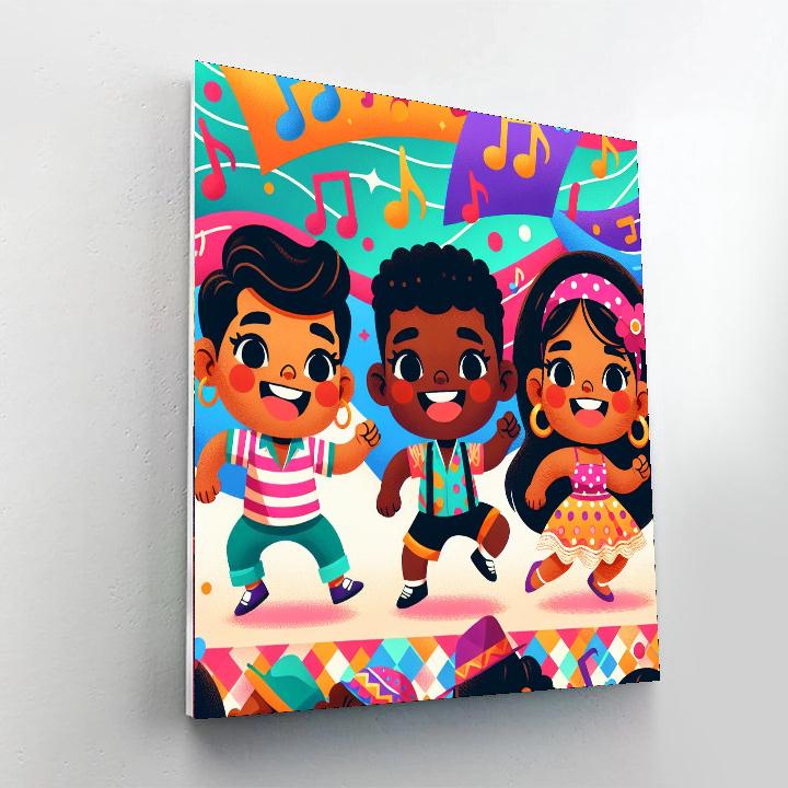 Dynamic Dance Party Paint By Numbers Art
