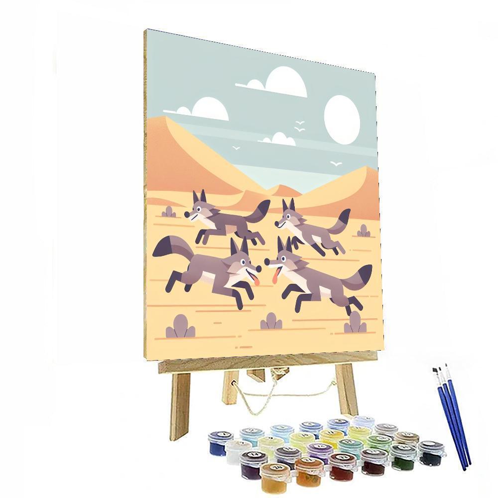 Cheerful Coyote Chase Paint By Color