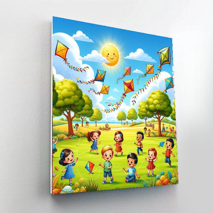 Joyful Kite Flying Adventure Paint By Numbers