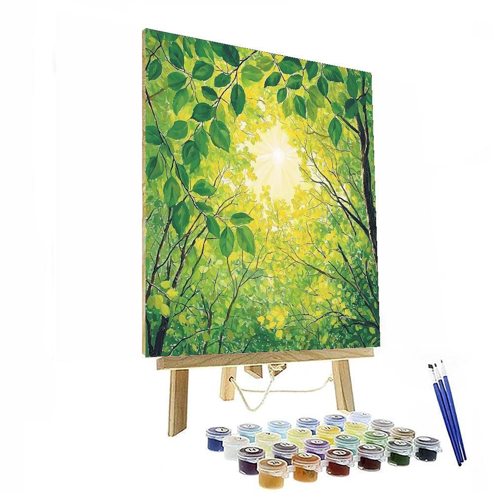 Pierre-Auguste Renoir Inspired Sunlit Canopy  Number Painting