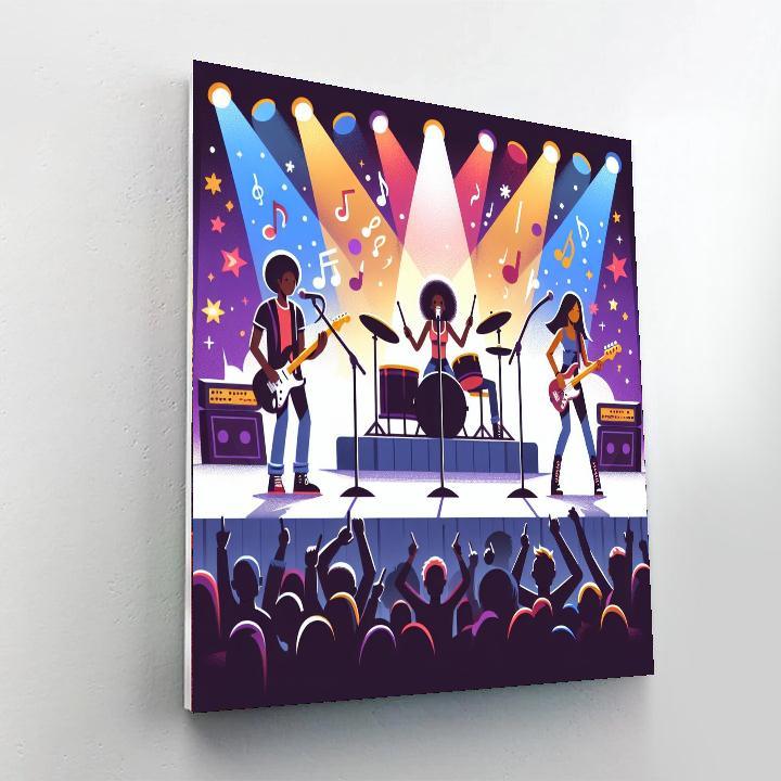 Rock Band Rehearsal Stage Paint By Numbers