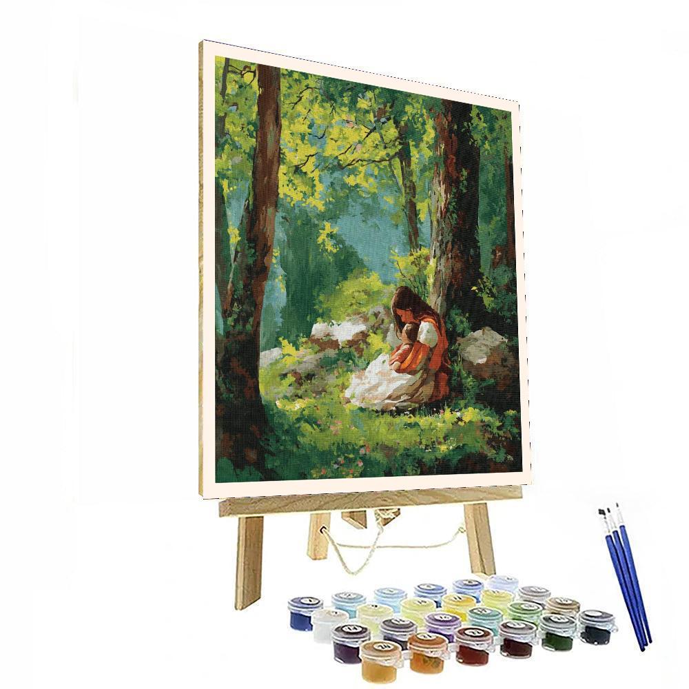 Mother's Embrace In Nature Number Painting