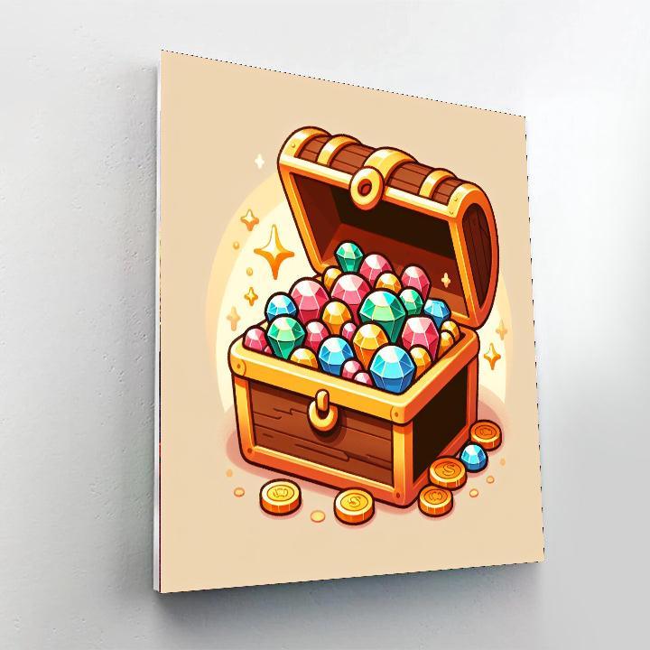 Bright Treasure Chest Painting By Numbers Kit