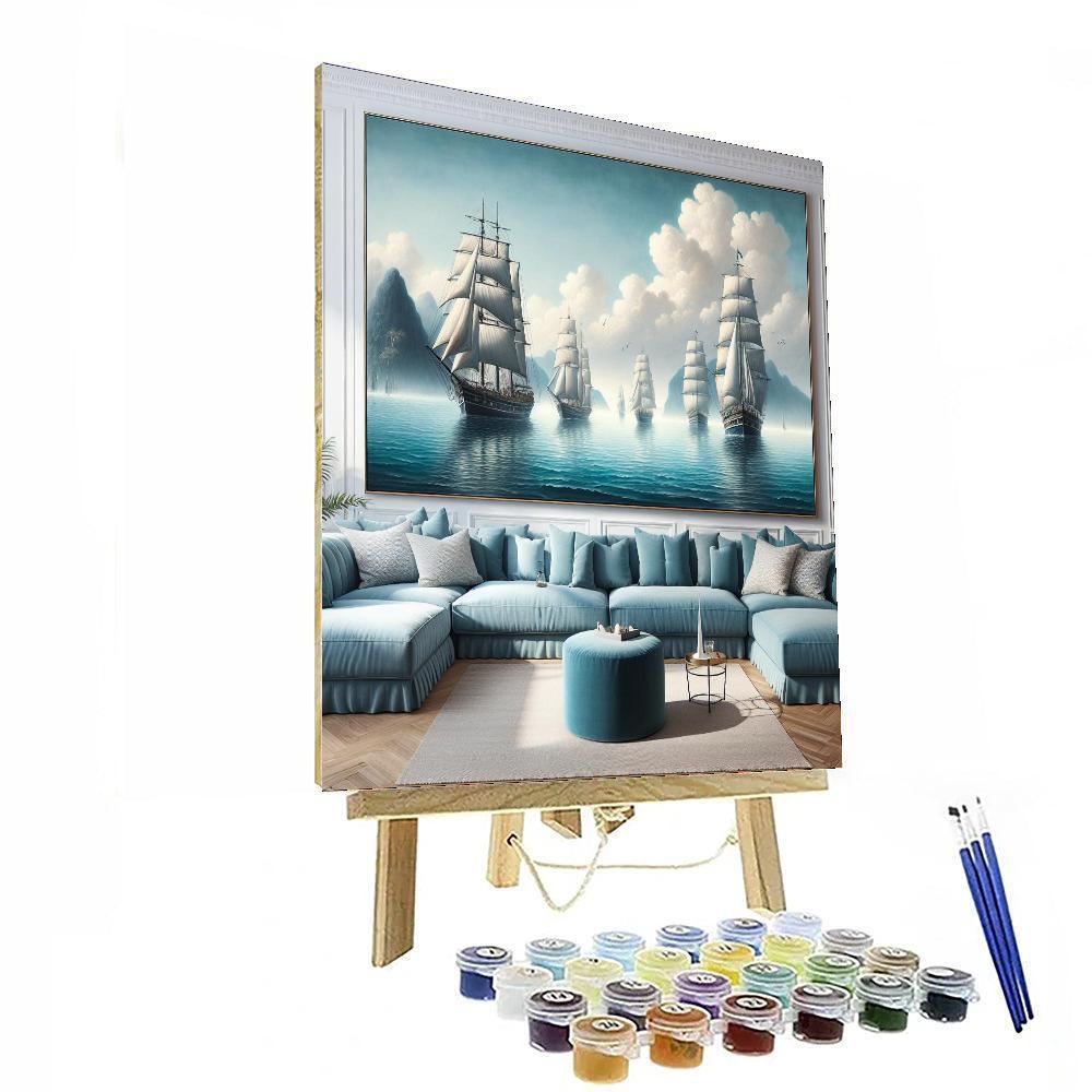 Classic Ocean Sailboats DIY Paint By Numbers