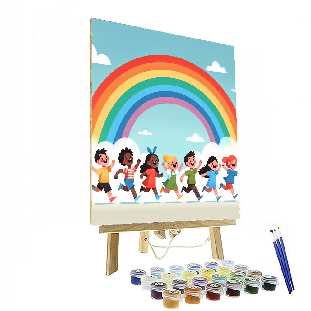 Cheery Rainbow Chase Painting By Numbers Kit