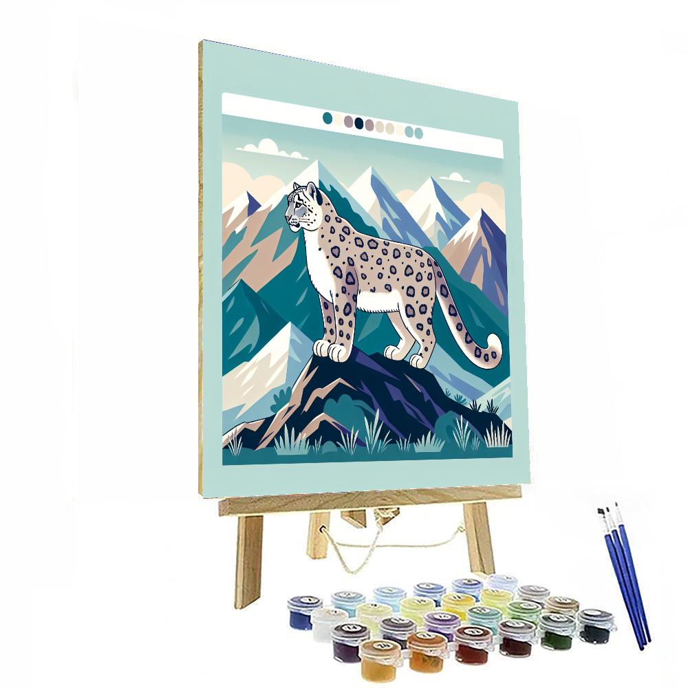 Mystic Mountains With Snow Leopard Paint By Numbers Kits